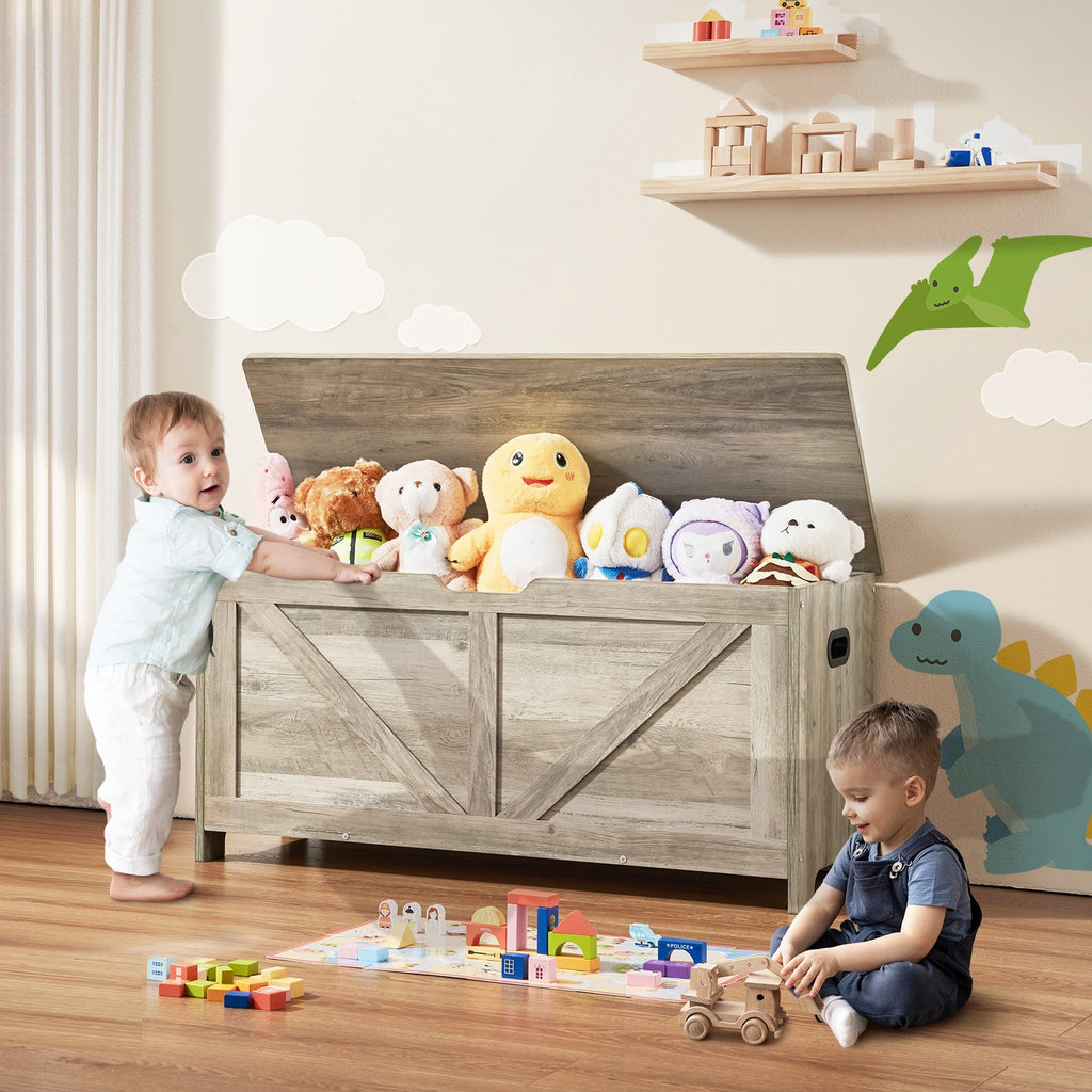 Medinė žaislų dėžė-suoliukas VEVOR ETD03, 99 cm ilgio