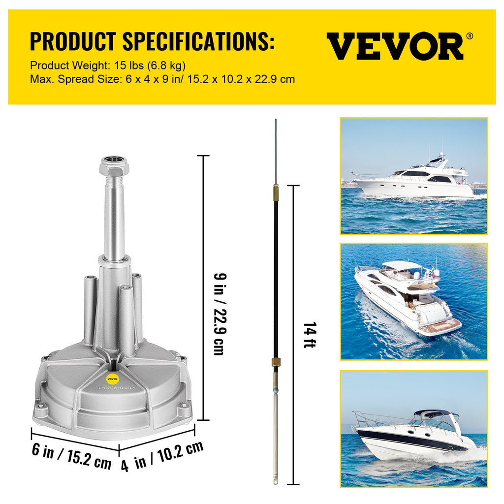 Valties vairo mechanizmas VEVOR SS13714, 4,2 m trosas