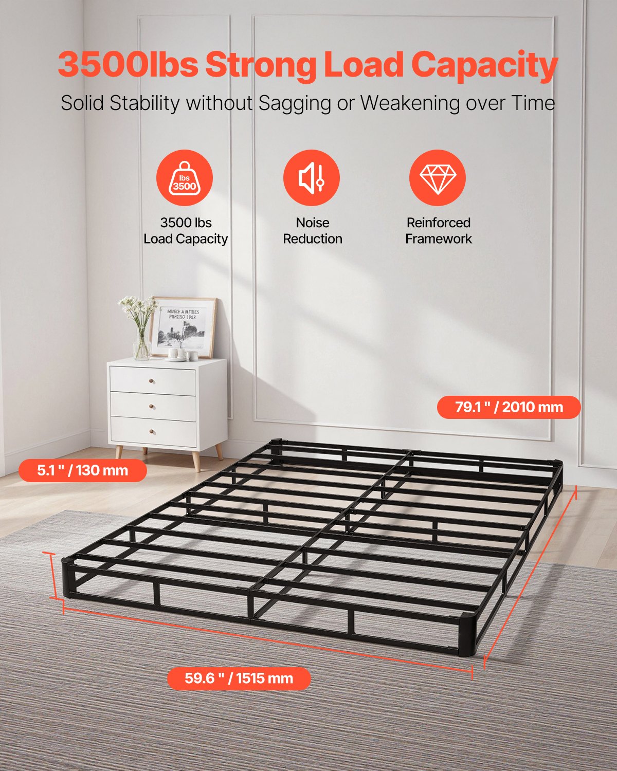 Čiužinio pagrindas VEVOR PB05-Q, Queen Size (201x151,5 cm)