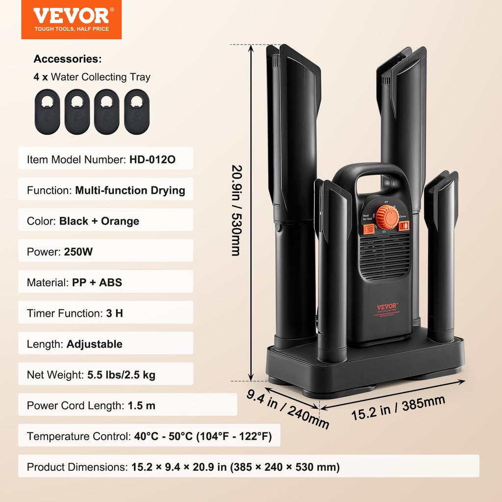 Batų džiovintuvas VEVOR HD-012O, 4 vamzdžiai