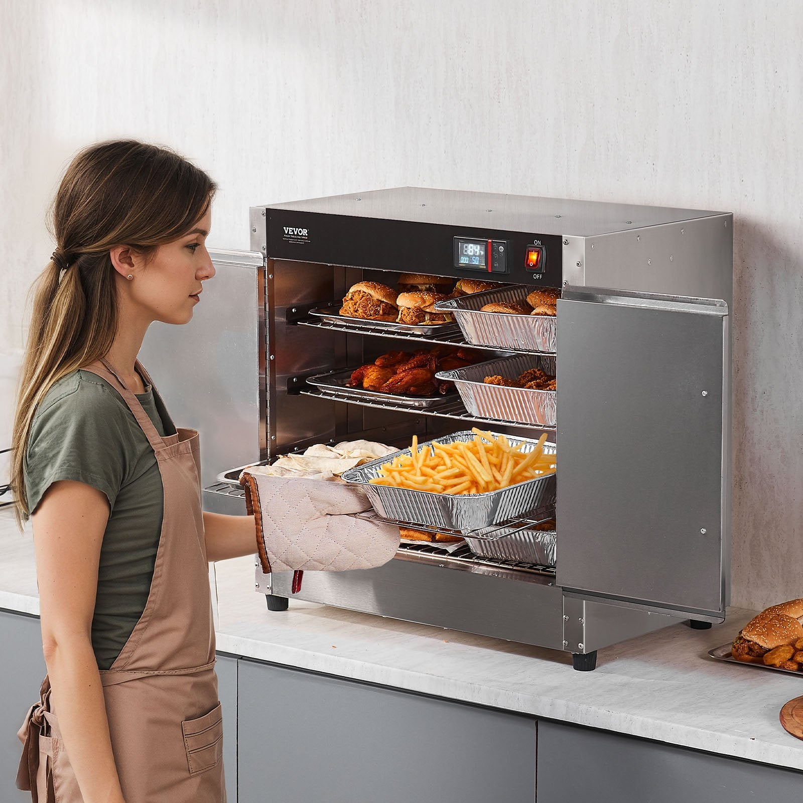 Maisto šildymo vitrina VEVOR FWHB-251524, 850W
