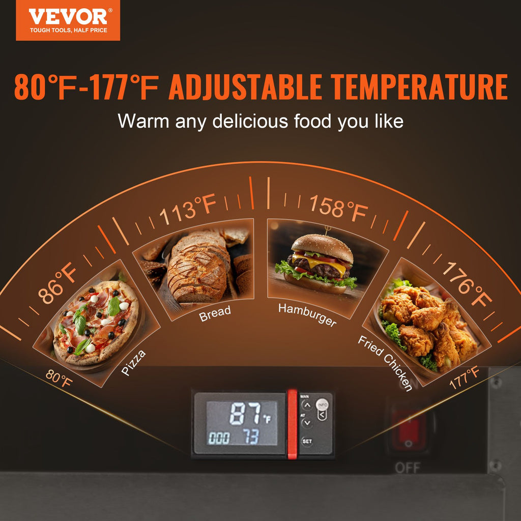 Maisto šildymo vitrina VEVOR FWHB-400*600-5, 5 lentynos, 850W