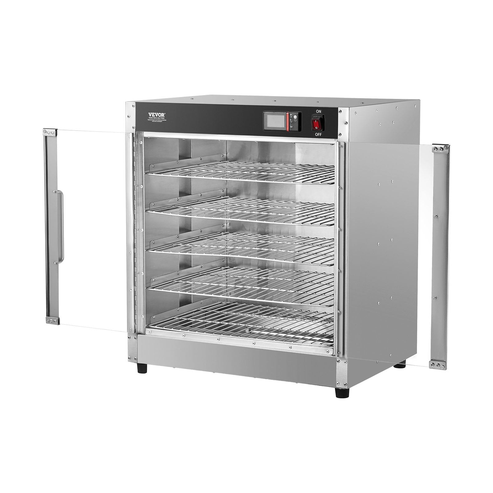 Maisto šildymo vitrina VEVOR FWHB-400*600-5, 5 lentynos, 850W