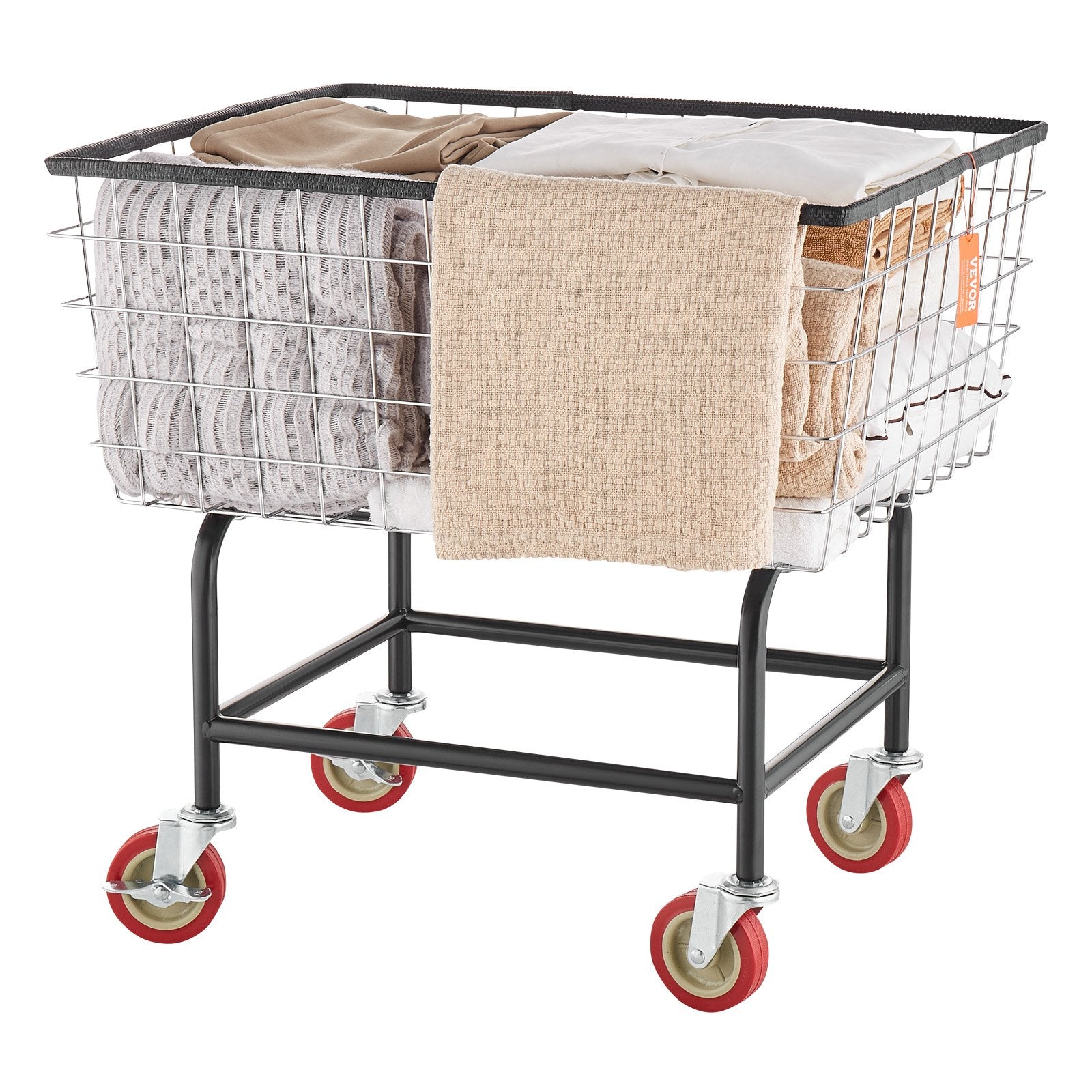 Vielinis skalbinių vežimėlis VEVOR 2.8 Bushel, 100 l talpos.