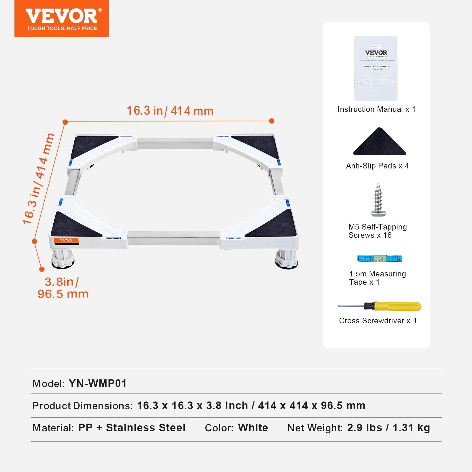 Universali buitinės technikos platforma VEVOR YN-WMP01S, 414-691 mm plotis