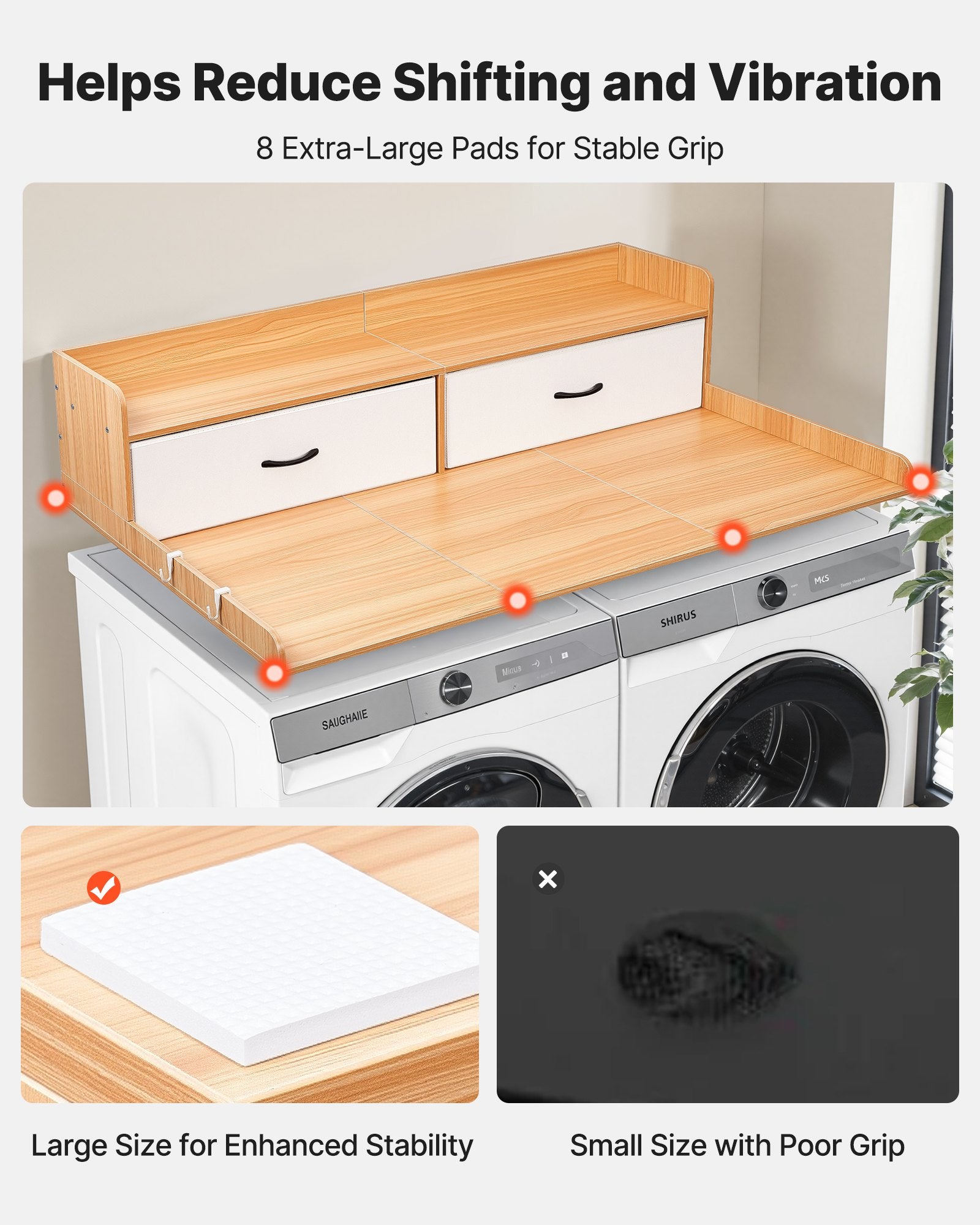 Skalbimo mašinos ir džiovyklės stalviršis VEVOR DX0202-C250399S-02, 137x69,9 cm