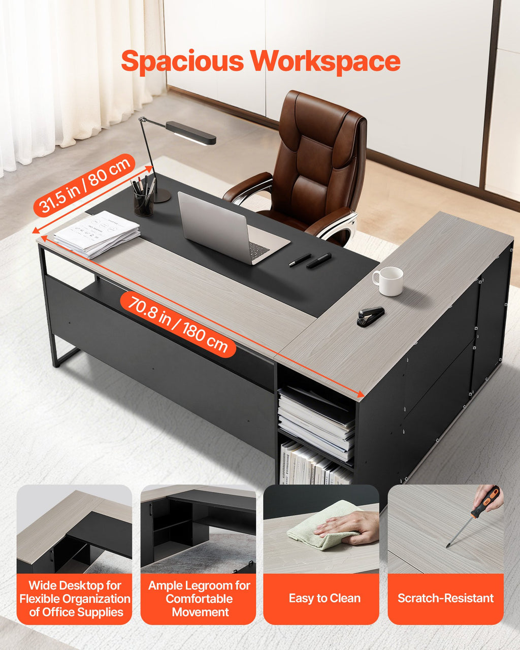 L formos vadovo stalas VEVOR C250243D-01, 158,7 kg apkrova