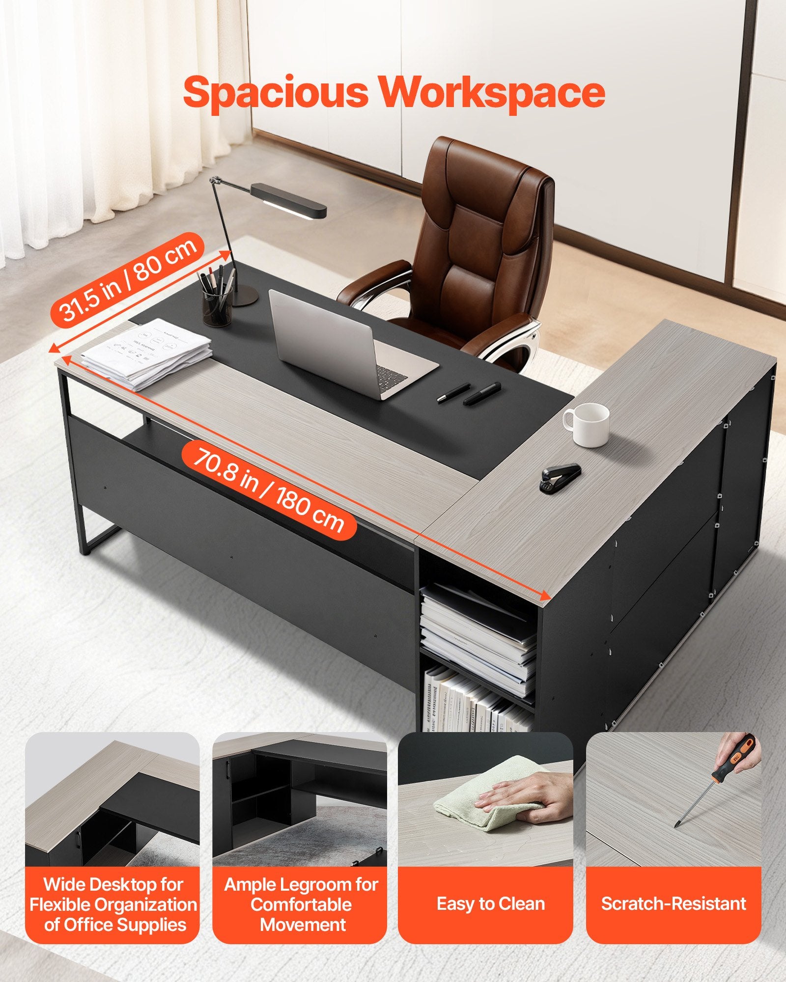 L formos vadovo stalas VEVOR C250243D-01, 158,7 kg apkrova