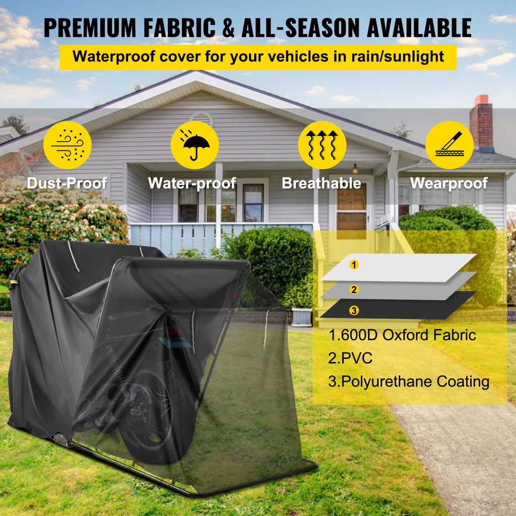 Motociklo pastogė VEVOR VV-MS-BS600, 270 x 105 x 155 cm