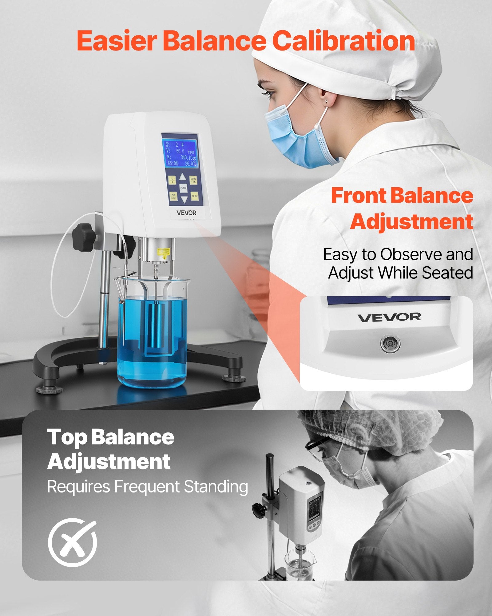 Skaitmeninis rotacinis viskozimetras VEVOR NDJ-5S, 10–100 000 mPa.s