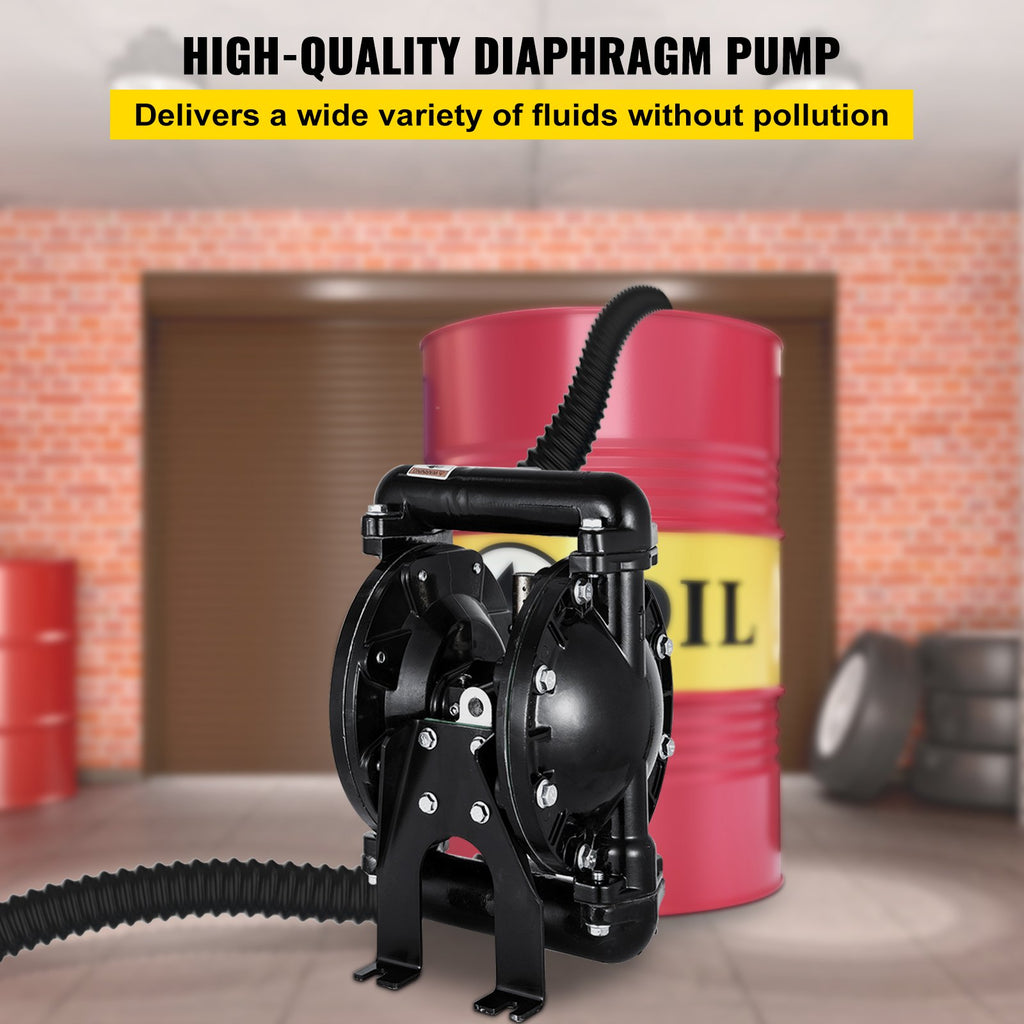 Pneumatinis dvigubos membranos siurblys VEVOR QBY4-25L, 132 l/min