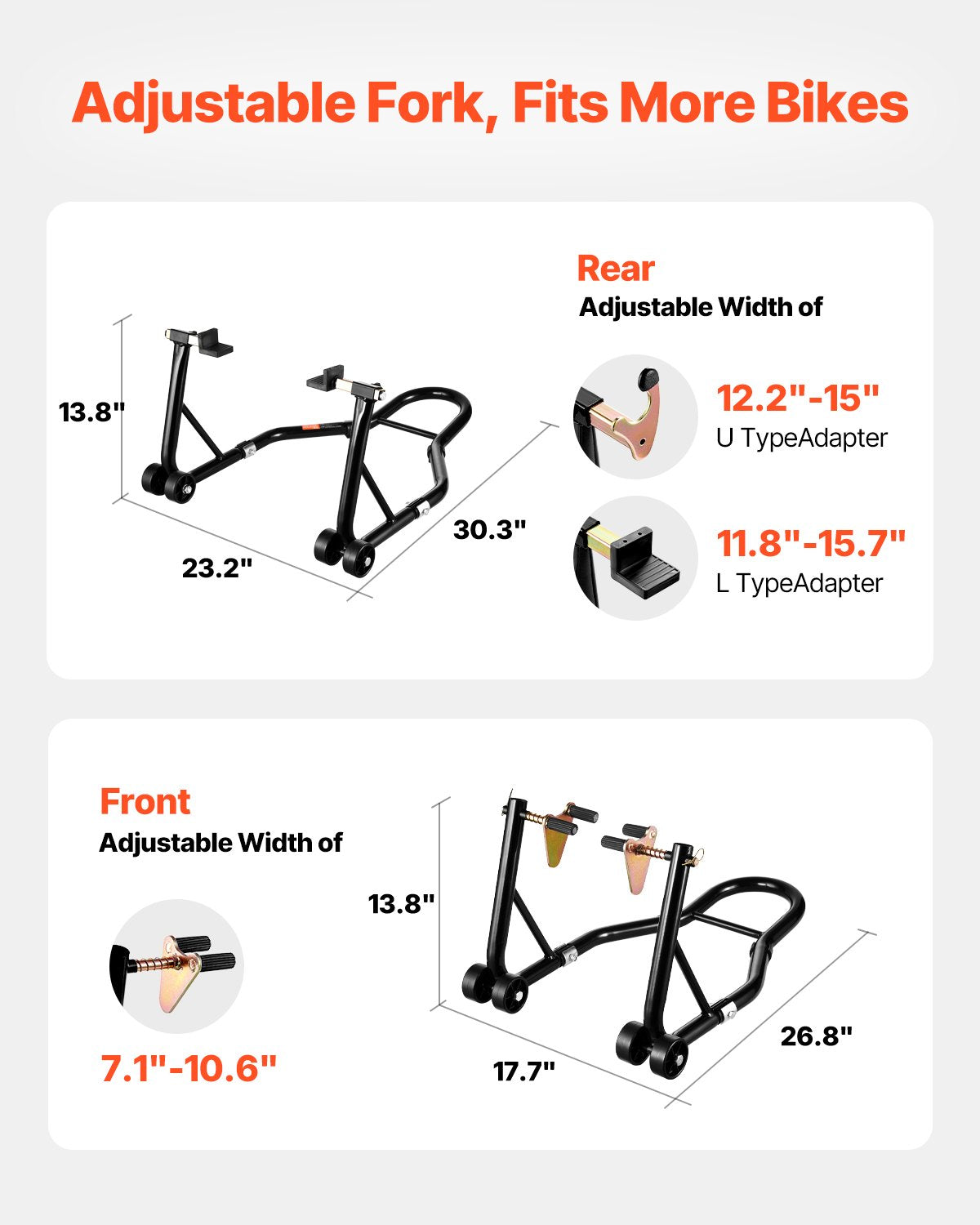 Motociklo pakėlėjų komplektas VEVOR TD-003-05WFR, 500 kg keliamoji galia
