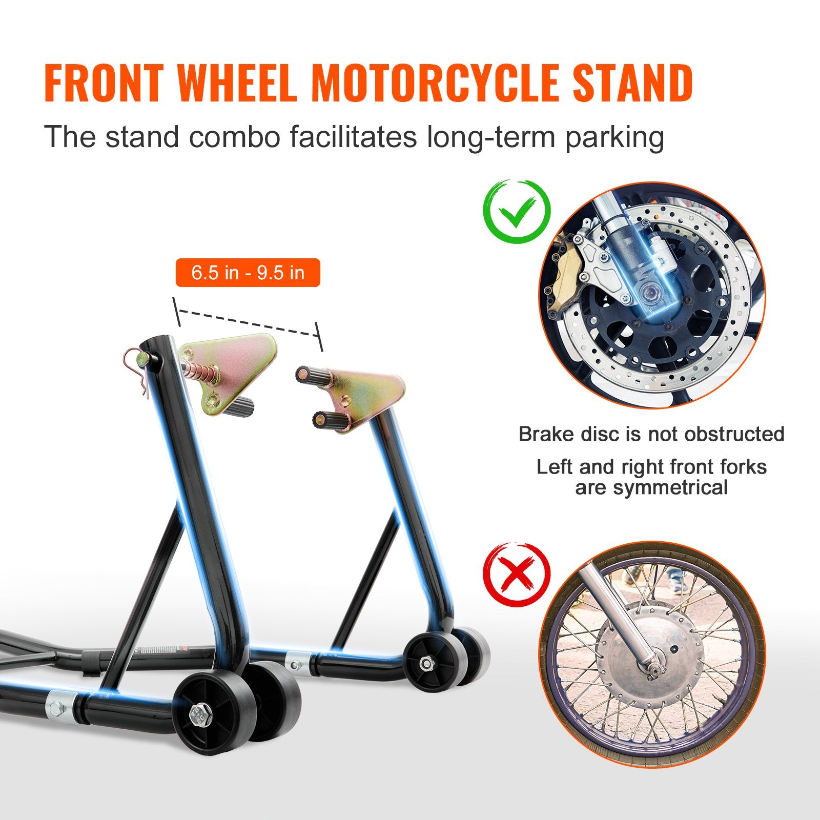 Motociklo pakėlėjų komplektas VEVOR TD-003-05FR, 0,39 t