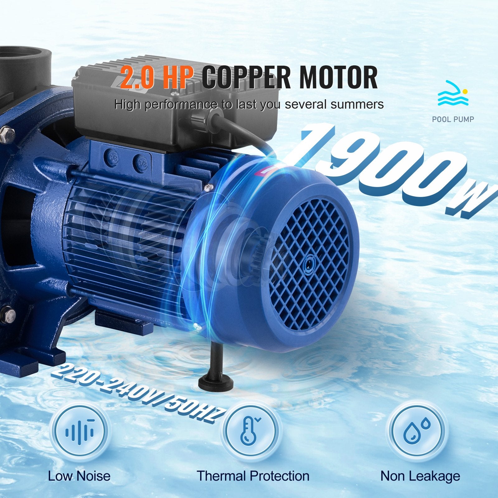 Antžeminių baseinų siurblys VEVOR HCP2200, 1900 W