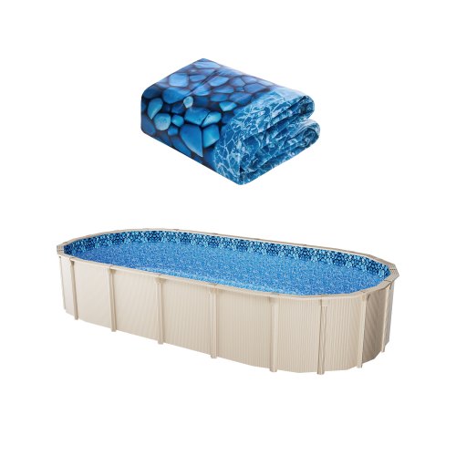 Ovalus baseino įdėklas VEVOR 15X30X54X0.32, 4,57 x 9,14 m