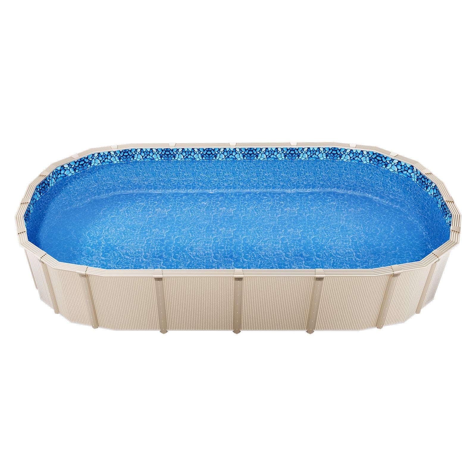 Ovalus baseino įdėklas VEVOR 15X30X54X0.32, 4,57 x 9,14 m