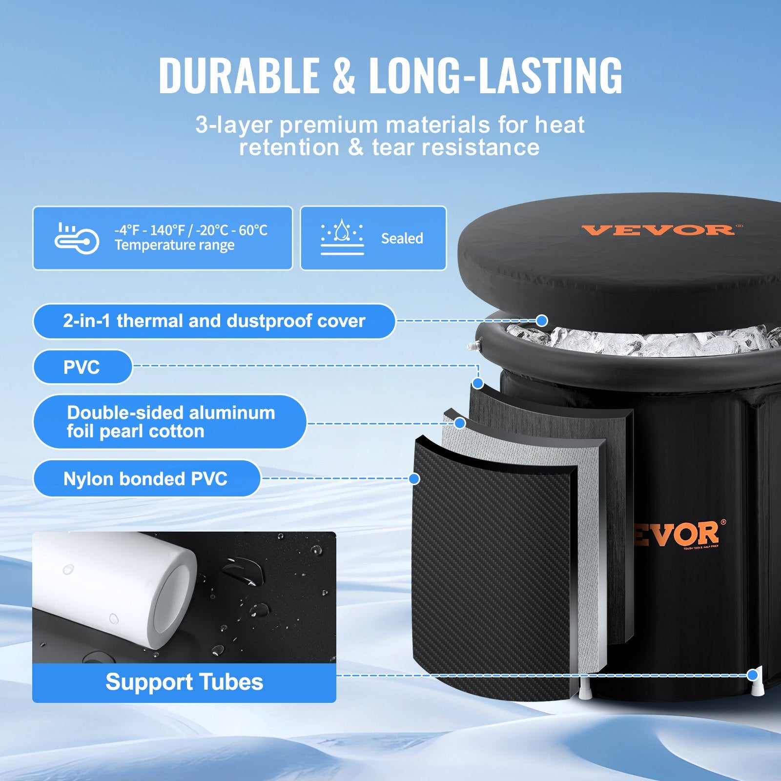 Ledo vonia VEVOR JC-01, 290 l talpa