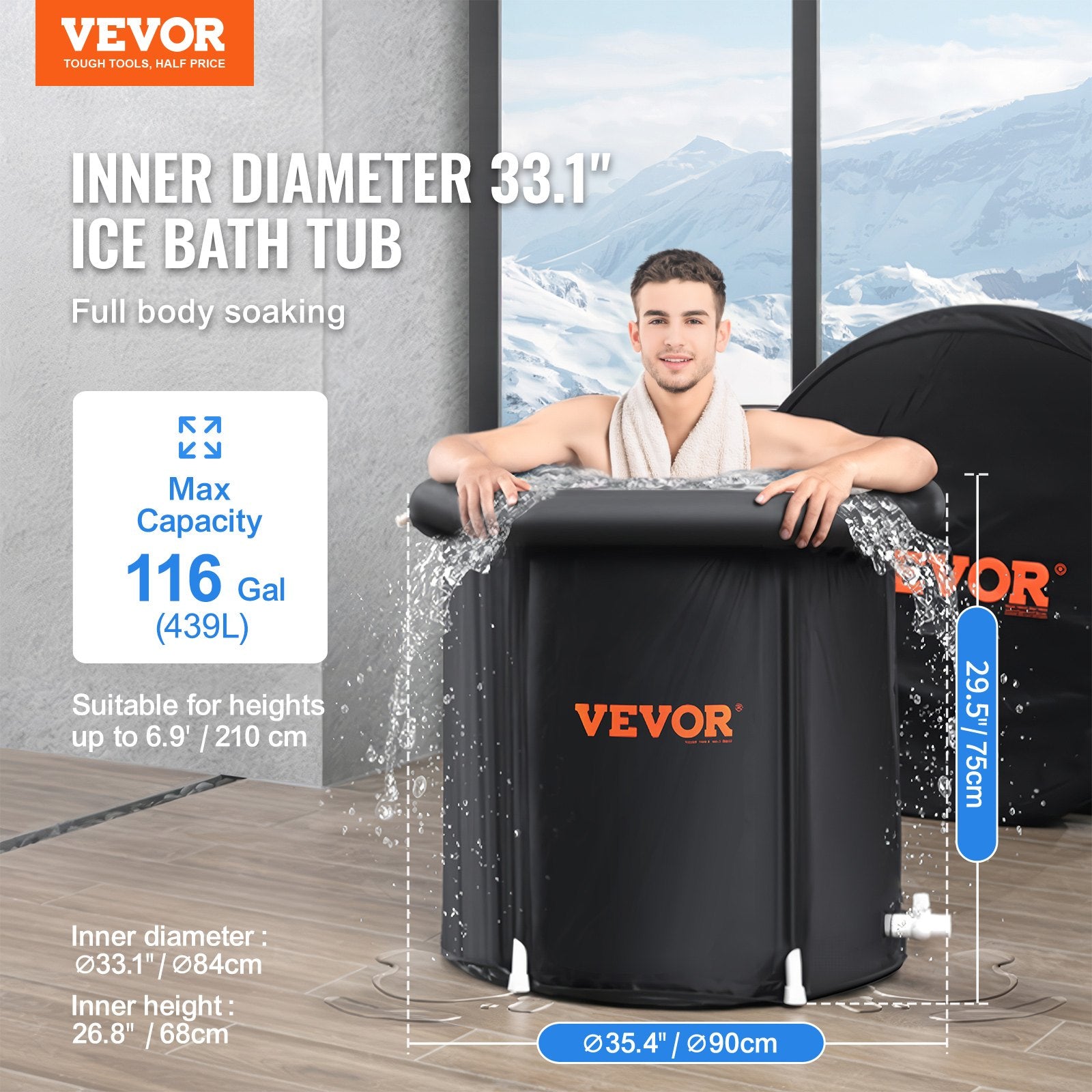 Ledo vonia VEVOR JC-03, 370 l talpa