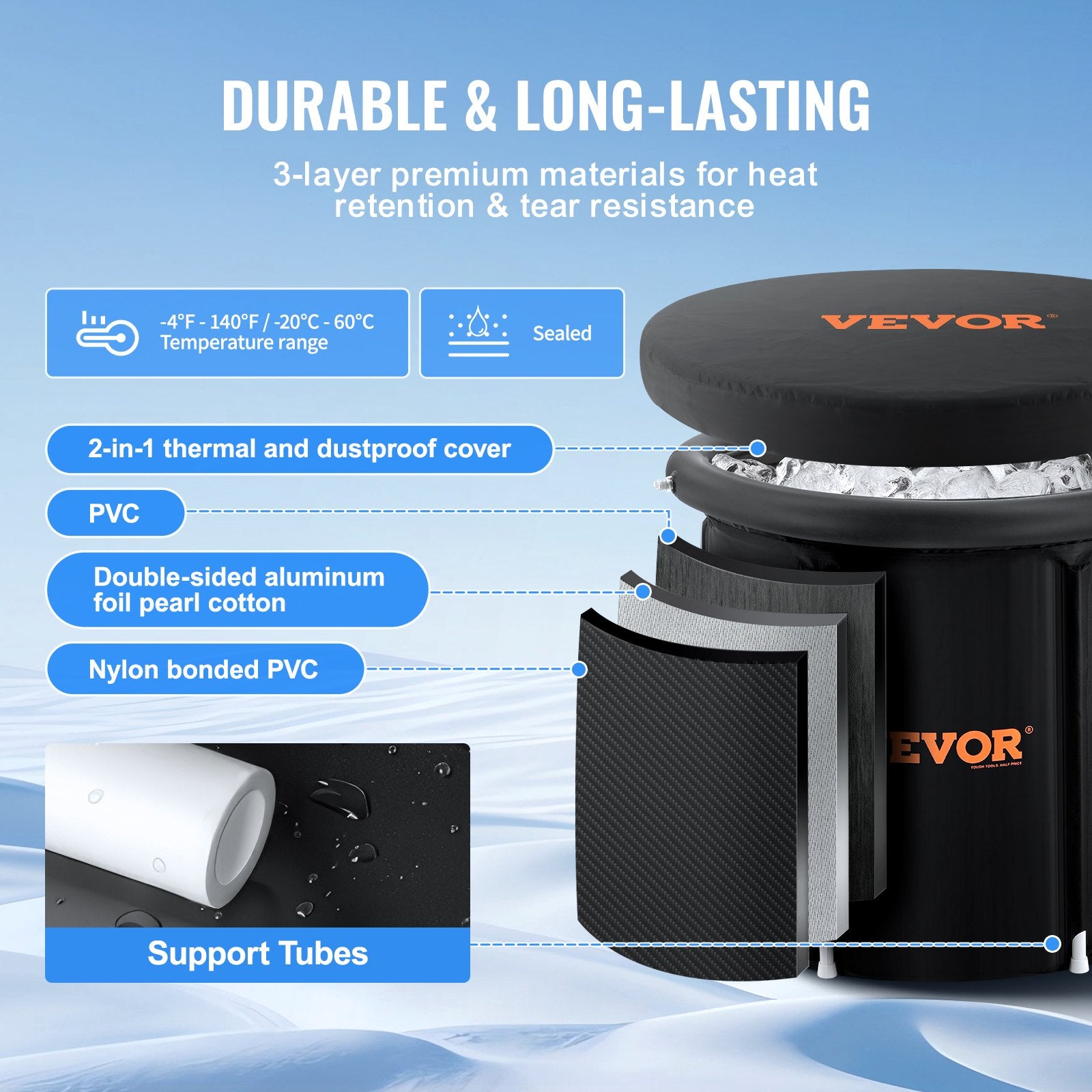 Ledo vonia VEVOR JC-03, 370 l talpa