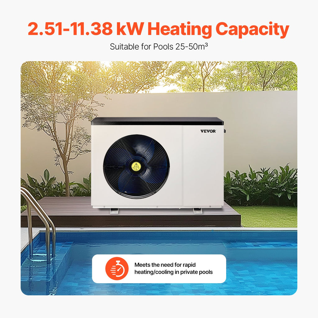 Elektrinis baseino šilumos siurblys VEVOR VBPYCE-110, 11,38 kW
