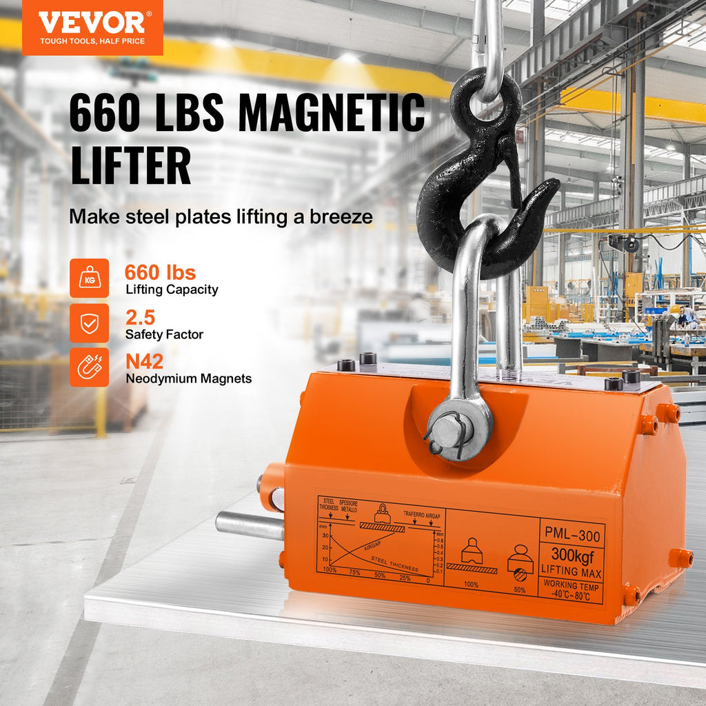 Magnetinis kėliklis VEVOR PML-300, 300 kg keliamoji galia