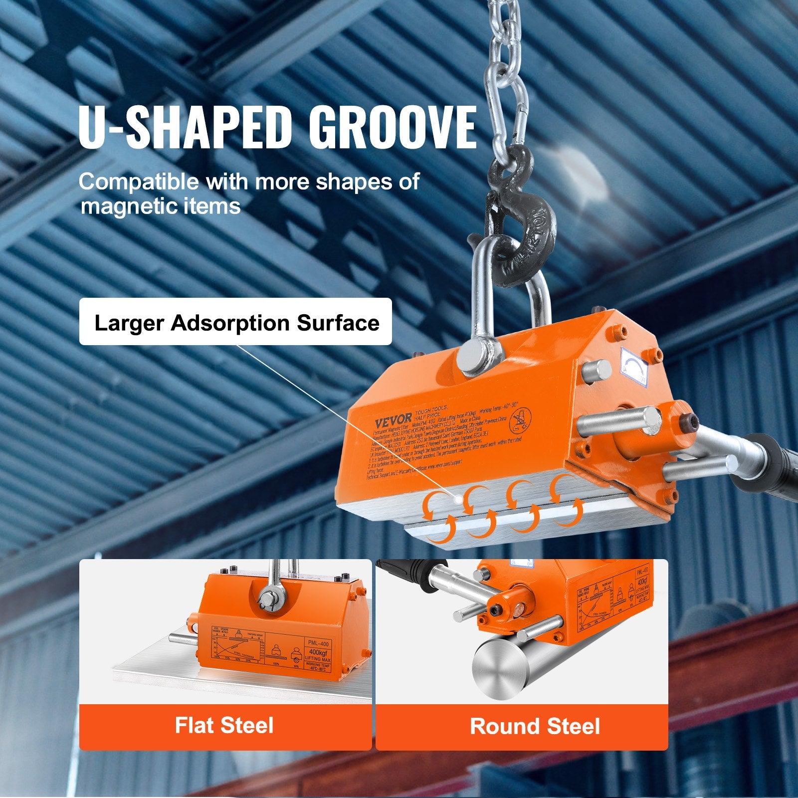 Magnetinis keltuvas VEVOR PML-400, 400 kg keliamoji galia