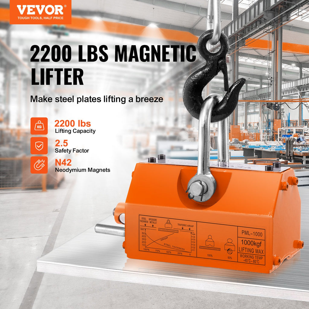 Magnetinis kėliklis VEVOR PML-1000, 1000 kg