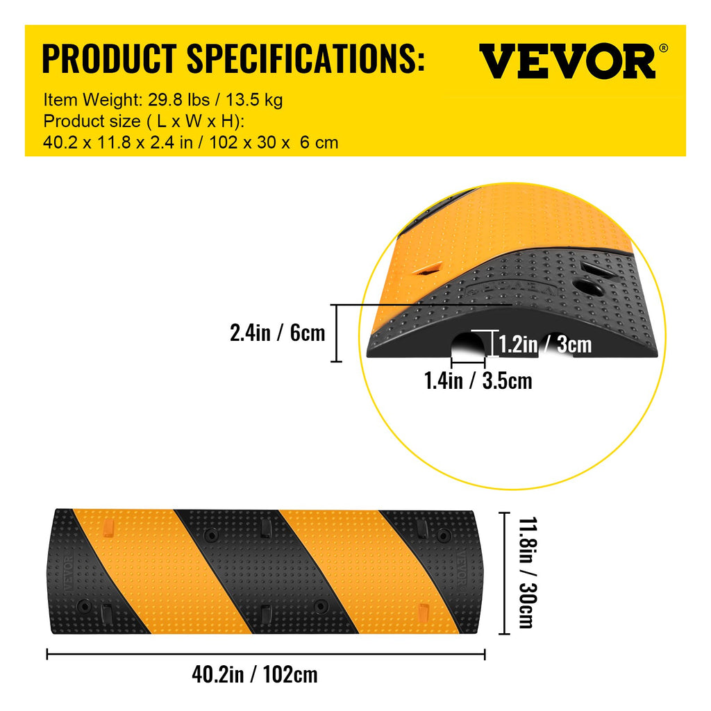 Greičio mažinimo kalnelis VEVOR VV-GXB-JSD 40YC 2PCS, 102 x 30 x 6 cm