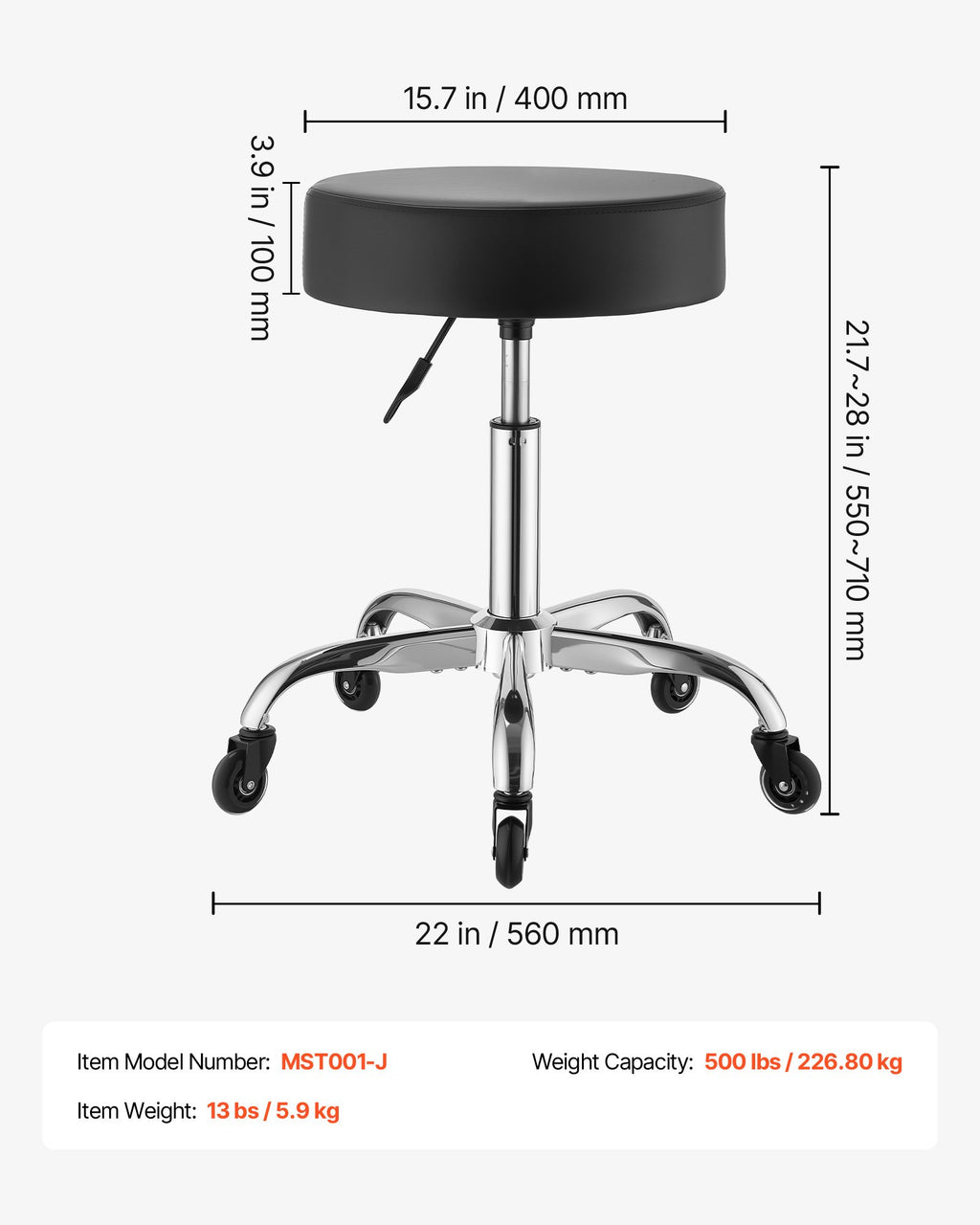 Ratukinė kėdė VEVOR MST001-J, 226,8 kg keliamoji galia