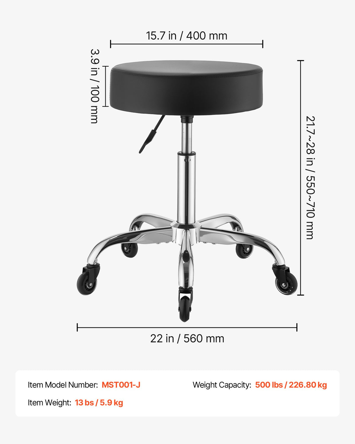 Ratukinė kėdė VEVOR MST001-J, 226,8 kg keliamoji galia