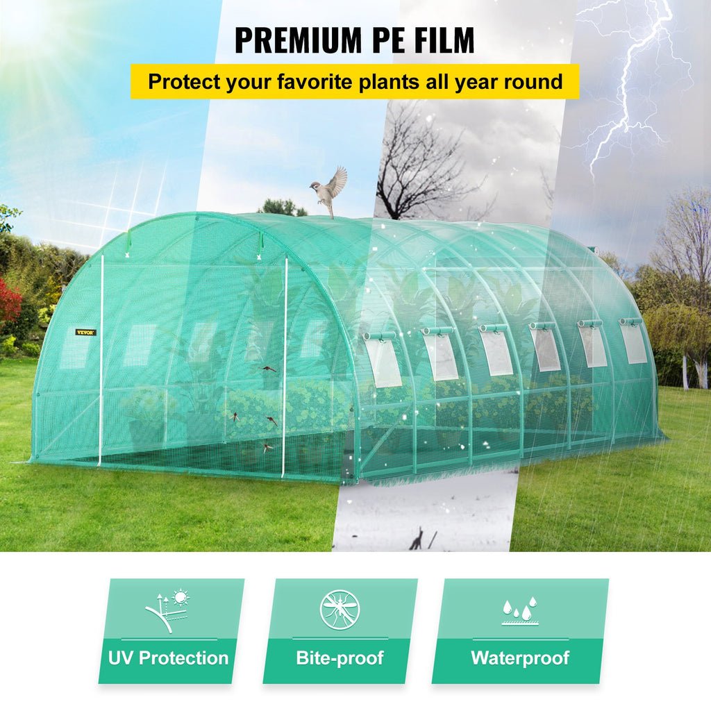 Šiltnamis tunelis VEVOR VV-TG-12107GREEN, 6,1 x 3 x 2,1 m