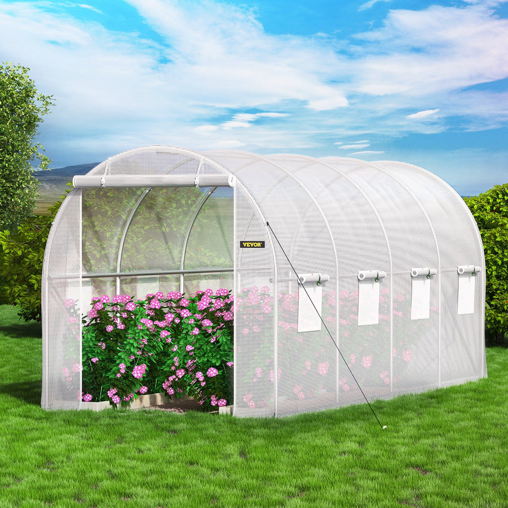 Šiltnamis tunelis VEVOR VV-TG-1577WHITE, 4,6 x 2 x 2,1 m