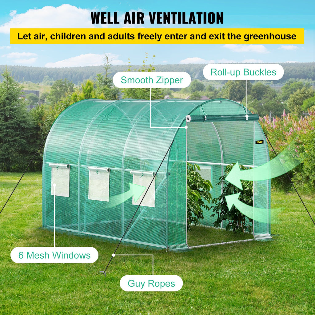 Šiltnamis tunelis VEVOR VV-TG-1077GREEN, 3 x 2 x 2 m