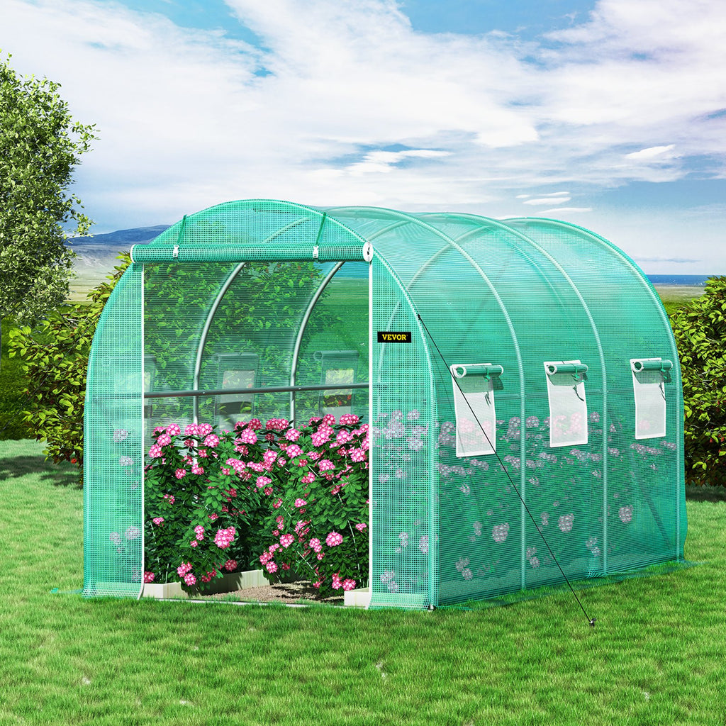 Tunelinis šiltnamis VEVOR VV-TG-1577GREEN, 3,7 x 2,1 x 2,1 m