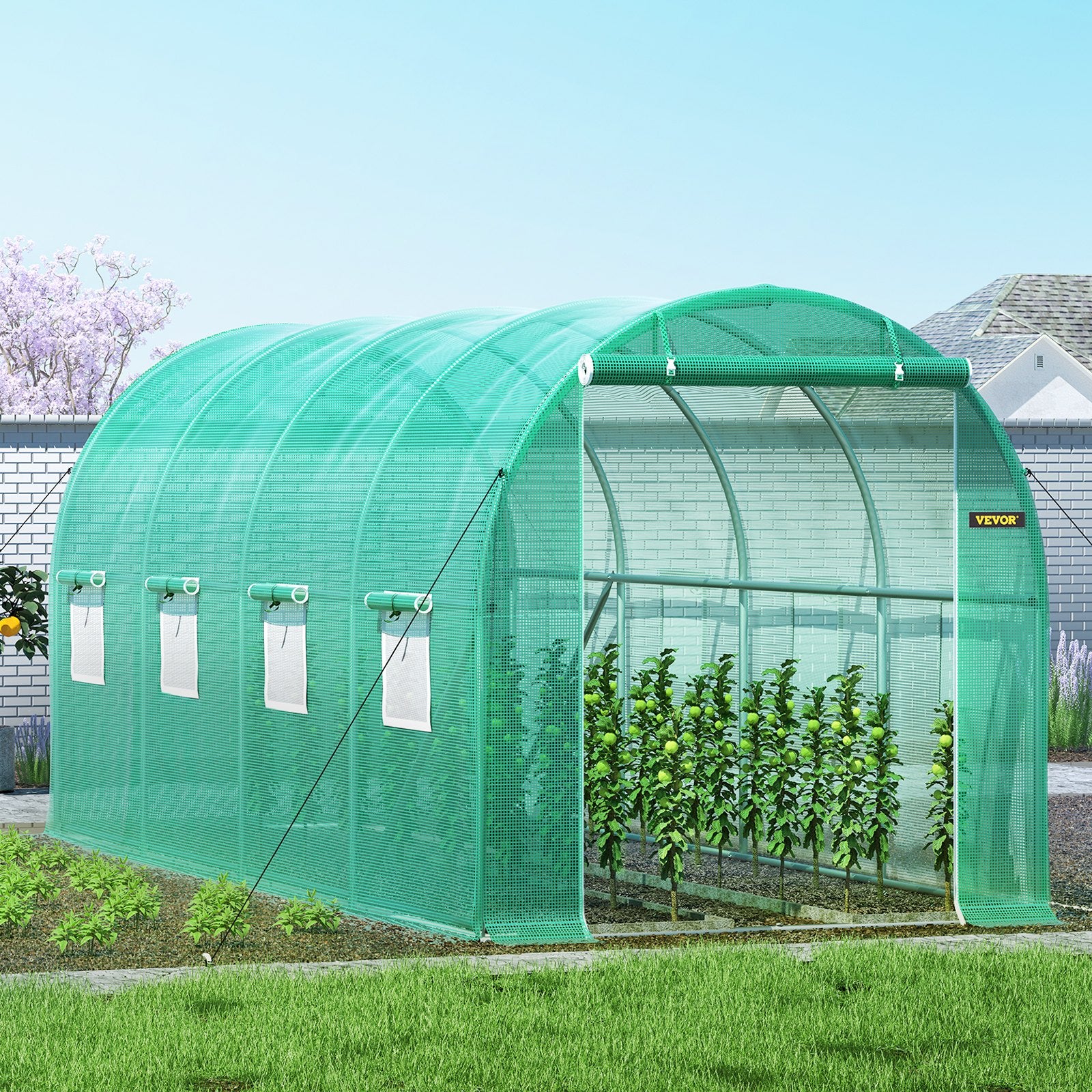 Šiltnamis tunelinis VEVOR VV-TG-1577GREEN, 4,5 x 2 x 2 m