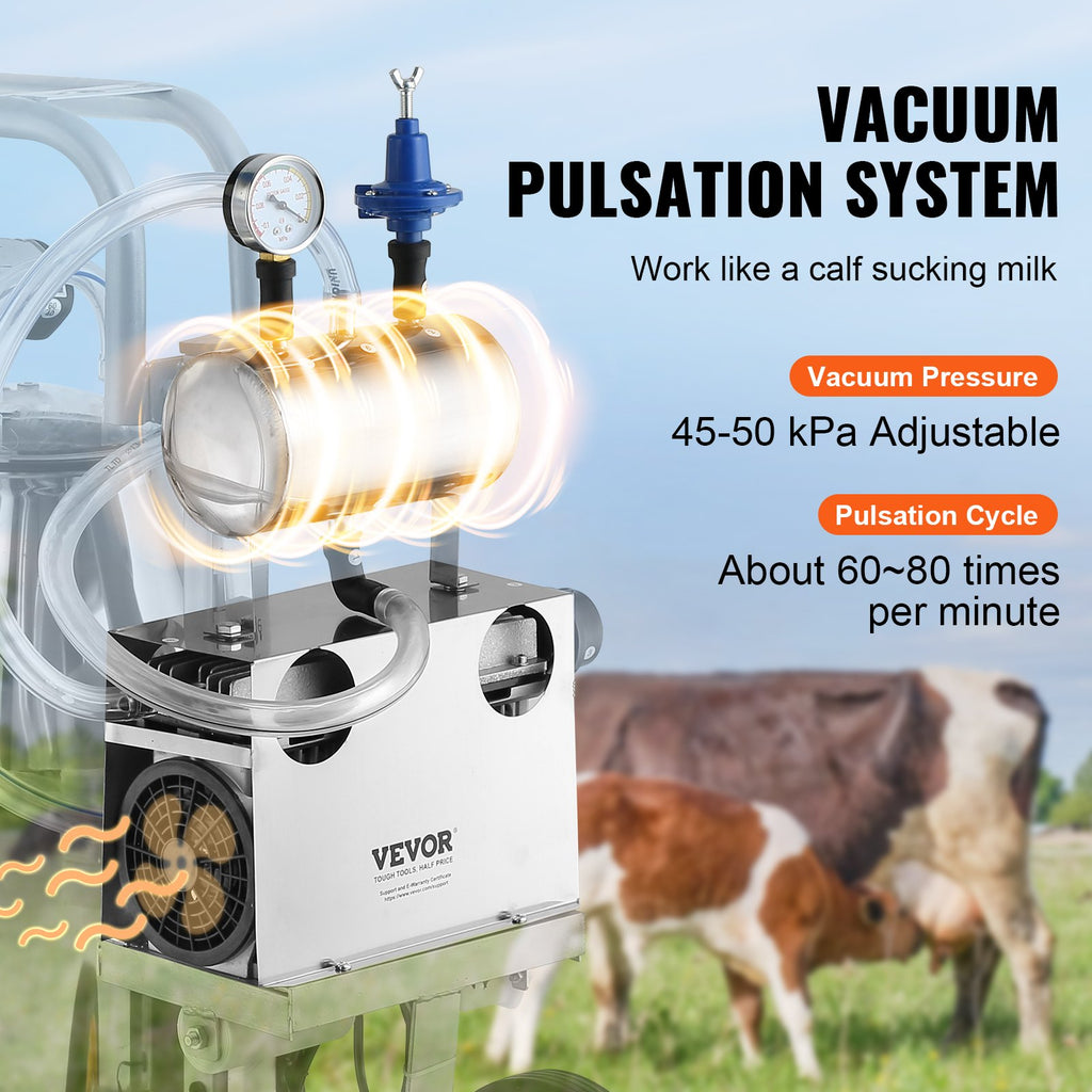 Elektrinė karvių melžimo mašina VEVOR 9JYZ-1, 25 l