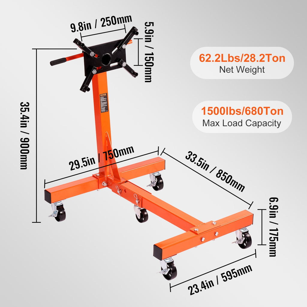 Variklio stendas VEVOR 1500 lbs, 680 kg keliamoji galia