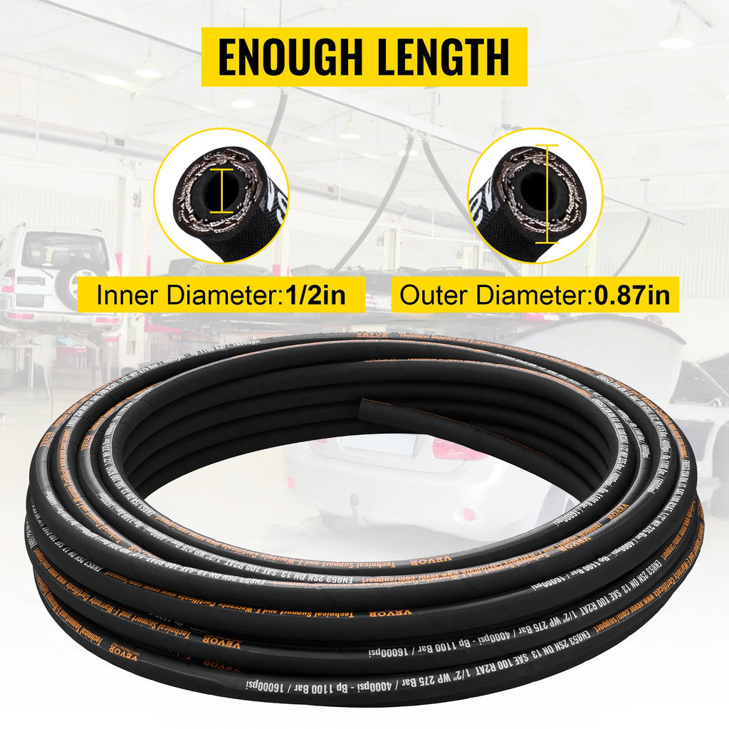 Hidraulinė žarna VEVOR 1/2 colio x 30,5 m, 4000 PSI