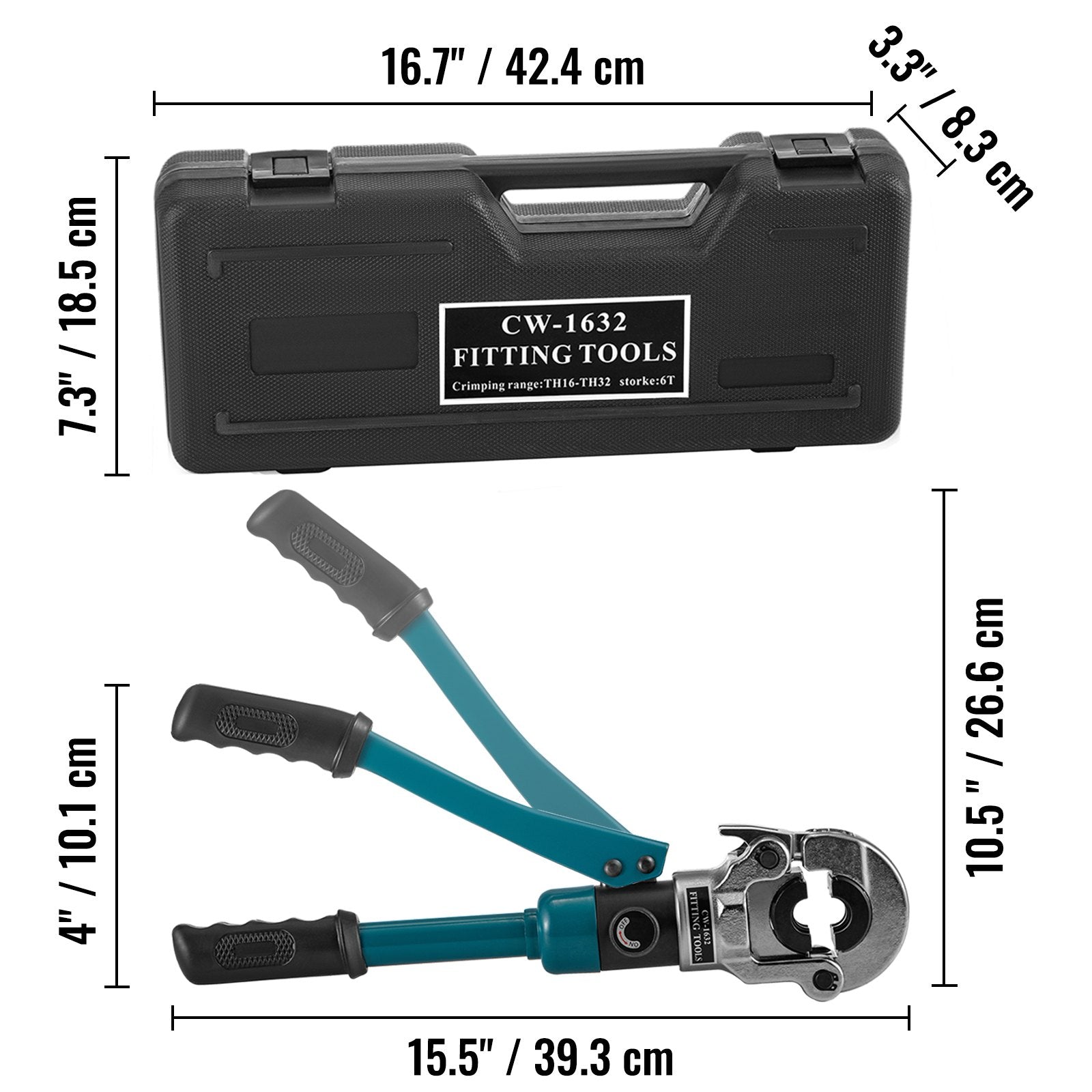 Hidraulinis vamzdžių presas VEVOR TH Ø16-32 mm, 6T
