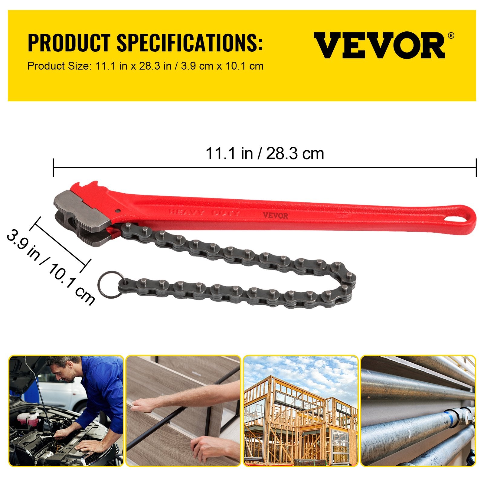 Grandininis vamzdžių raktas VEVOR 36 colių, 185 mm talpa