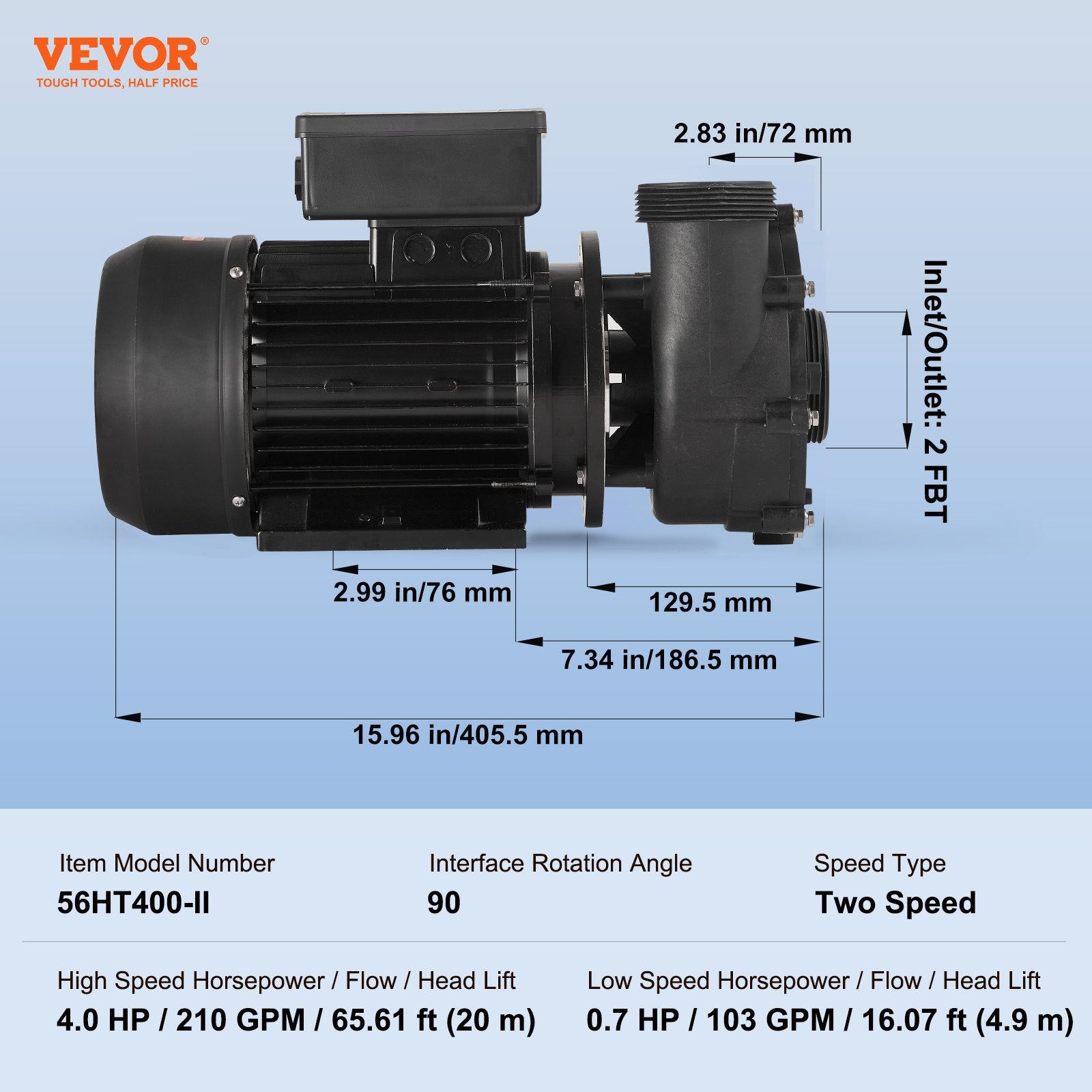 SPA siurblys VEVOR HDP2200II, 1900W