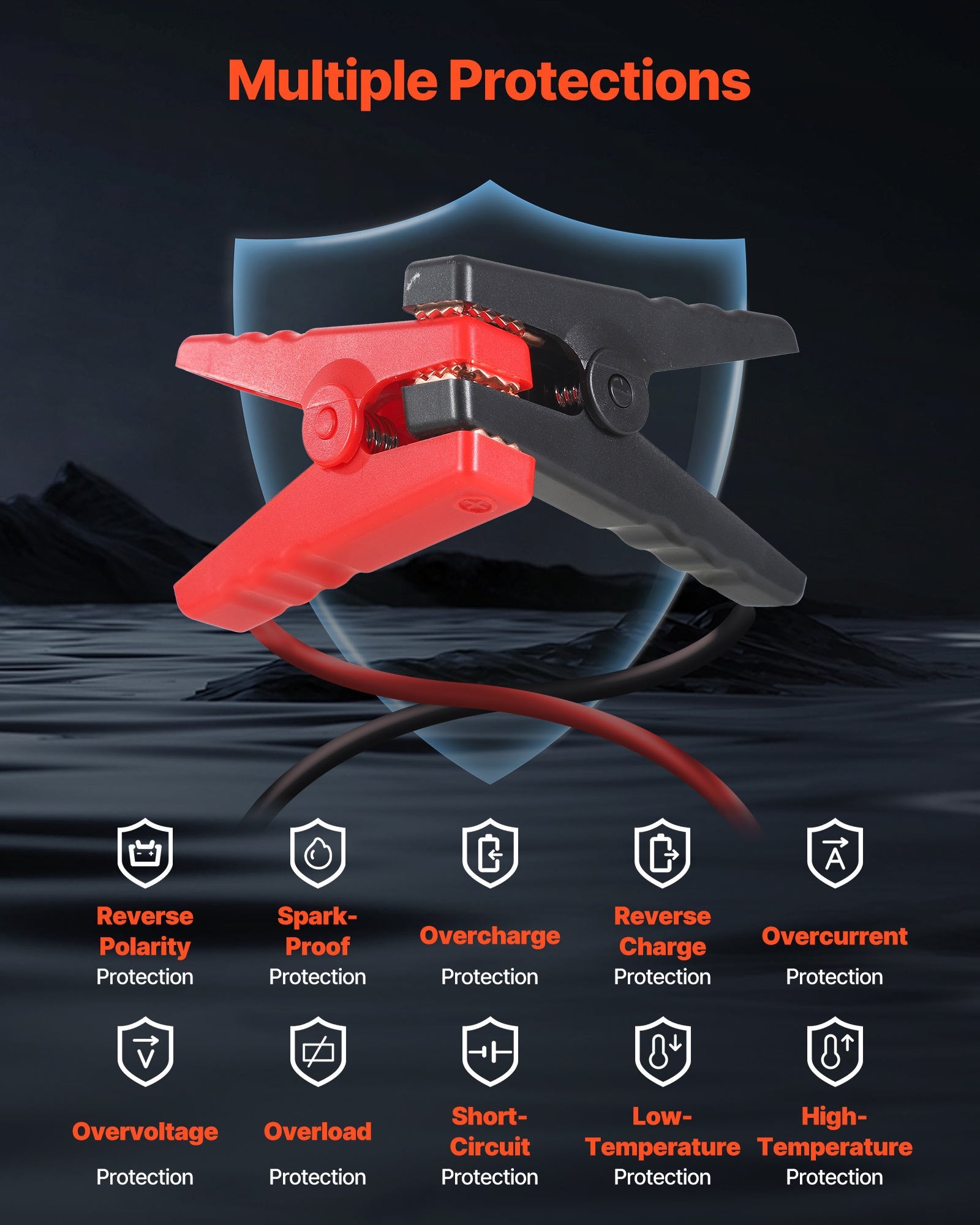 Išorinis akumuliatorius-užvedėjas (Jump Starter) VEVOR H18, 3000A