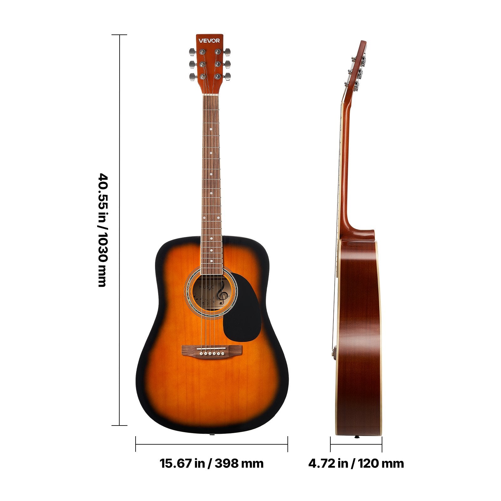 Akustinė gitara VEVOR FG068-41SB, 41 colio
