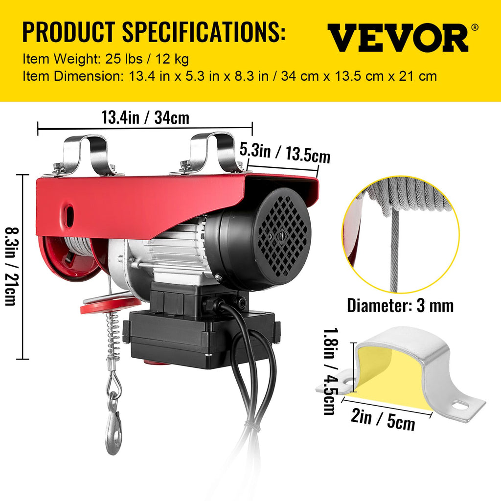 Elektrinė gervė VEVOR PA300, 300 kg