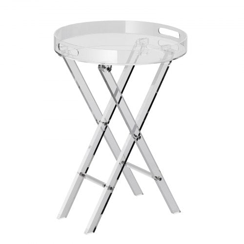 Sulankstomas akrilinis staliukas-padėklas VEVOR JYFT-001R, 40 cm skersmens