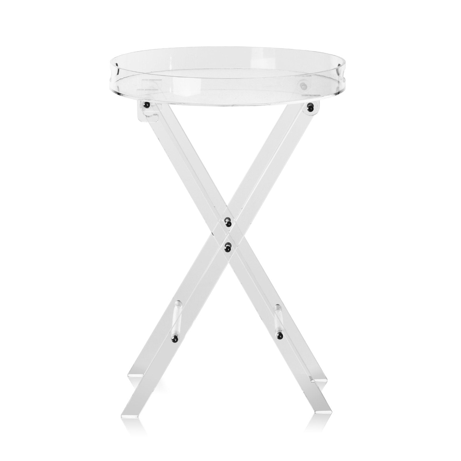 Sulankstomas akrilinis staliukas-padėklas VEVOR JYFT-001R, 40 cm skersmens