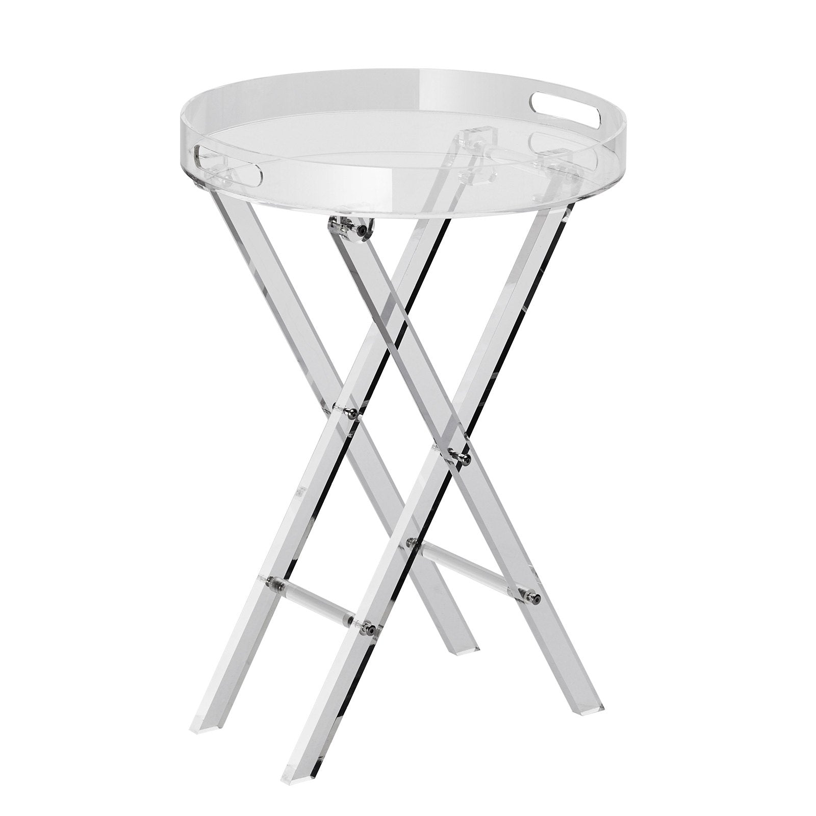Sulankstomas akrilinis staliukas-padėklas VEVOR JYFT-001R, 40 cm skersmens