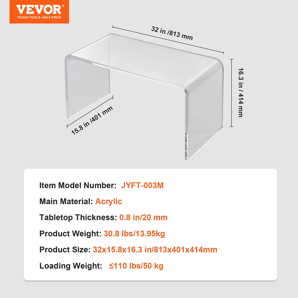 Akrilinis kavos staliukas VEVOR JYFT-003M, 414 mm aukščio