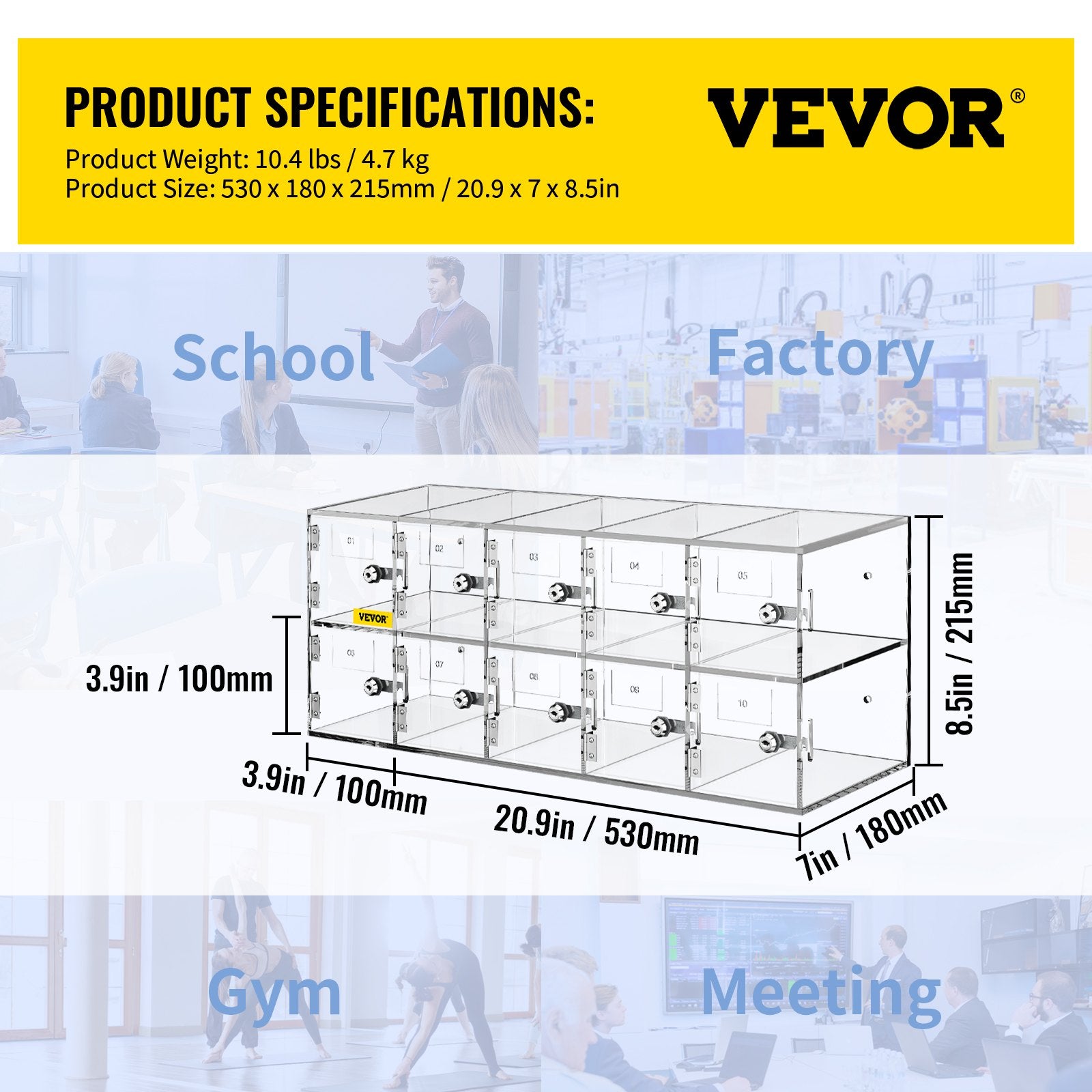 Telefonų saugojimo spintelė VEVOR SJG-YKL-10M, 10 skyrių