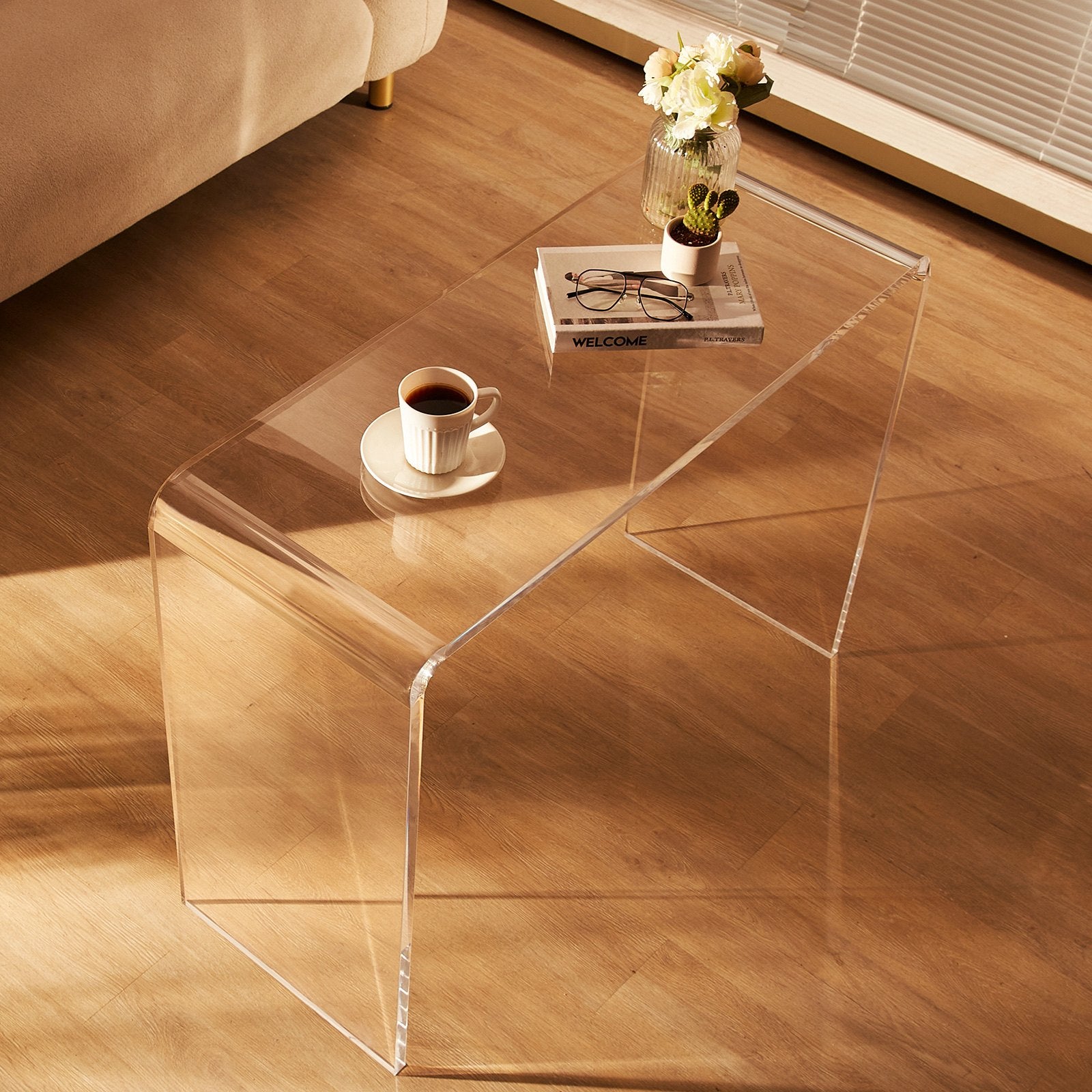 Akrilinis konsolinis staliukas VEVOR JYFT-004B, 96,4 cm ilgio